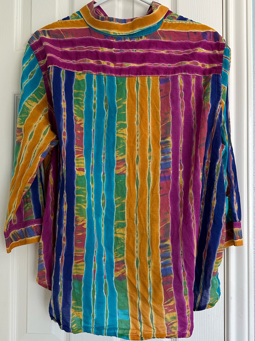 Lauren RALPH LAUREN Women's Shirt Colorful ABSTRACT Stripe 3/4 Sleeve Size 2X - Picture 3 of 5